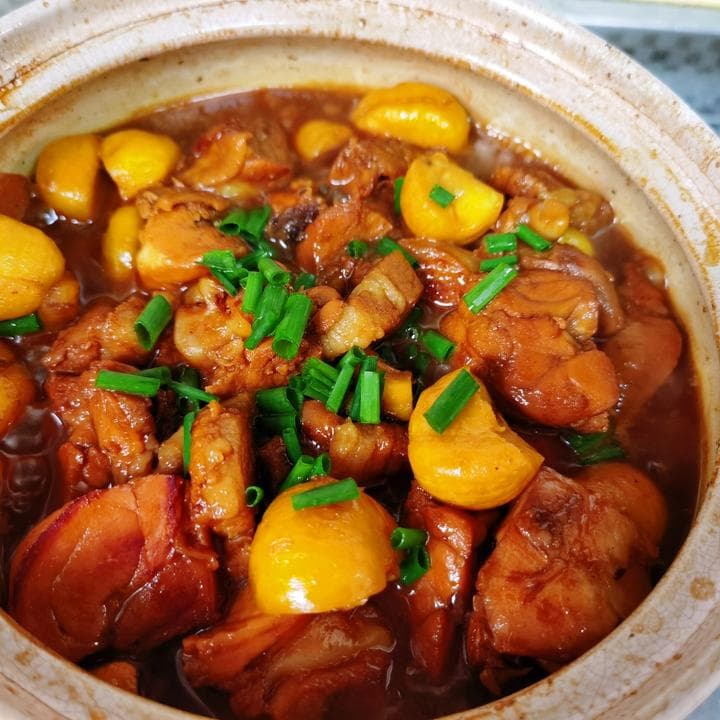 Braised Chicken with Chestnuts - Chinese Recipe